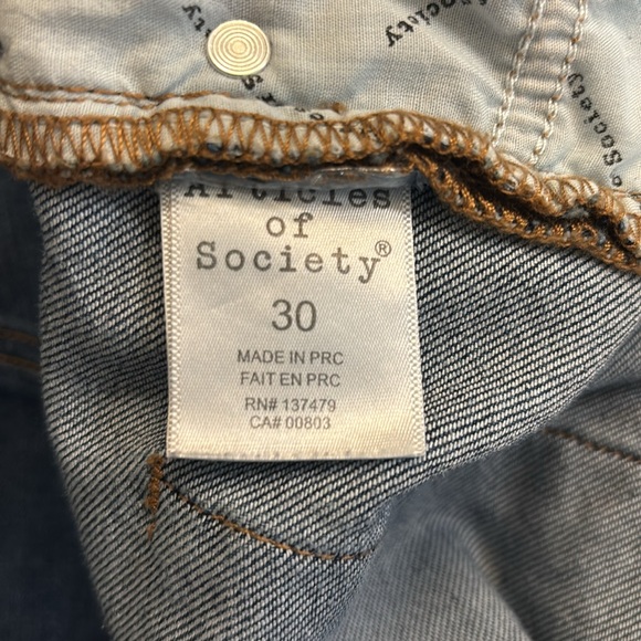 Articles of Society Low Rise Flare Leg Raw Hem Medium Wash Blue Jeans - Size 30 - Picture 12 of 14